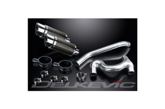 KIT SCARICO SILENZIATORE TONDO IN CARBONIO HONDA VFR800 VTEC 2002-2013 200MM