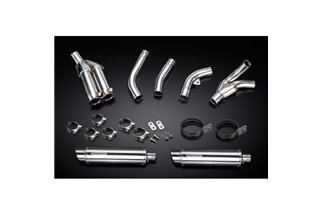 KIT SCARICO SILENZIATORE BSAU TONDO IN ACCIAIO INOX KAWASAKI ZX10R 2006-2007 DE-CAT 350MM