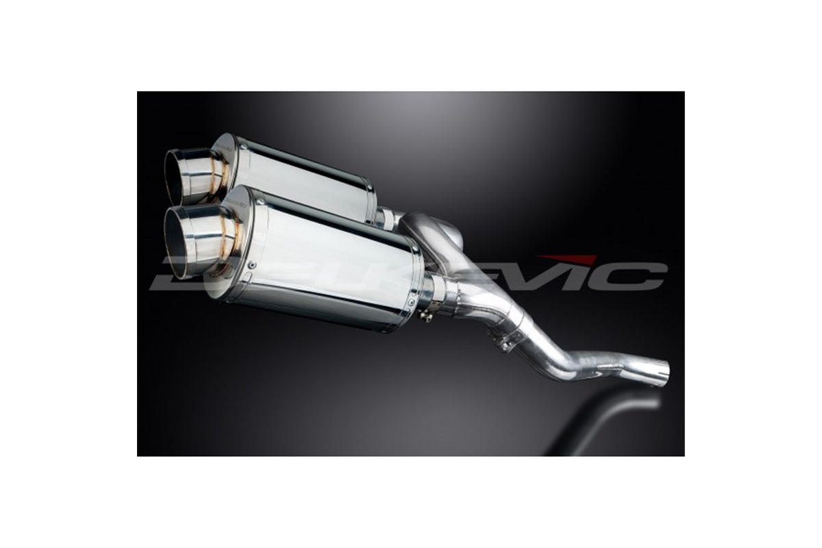 HONDA VFR800 VTEC 2002-2013 225MM OVAL STAINLESS SILENCER EXHAUST KIT