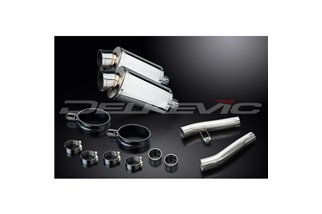 KIT SCARICO SILENZIATORE OVALE IN ACCIAIO INOX KAWASAKI ZZR1200 NINJA 2002-2005 225MM