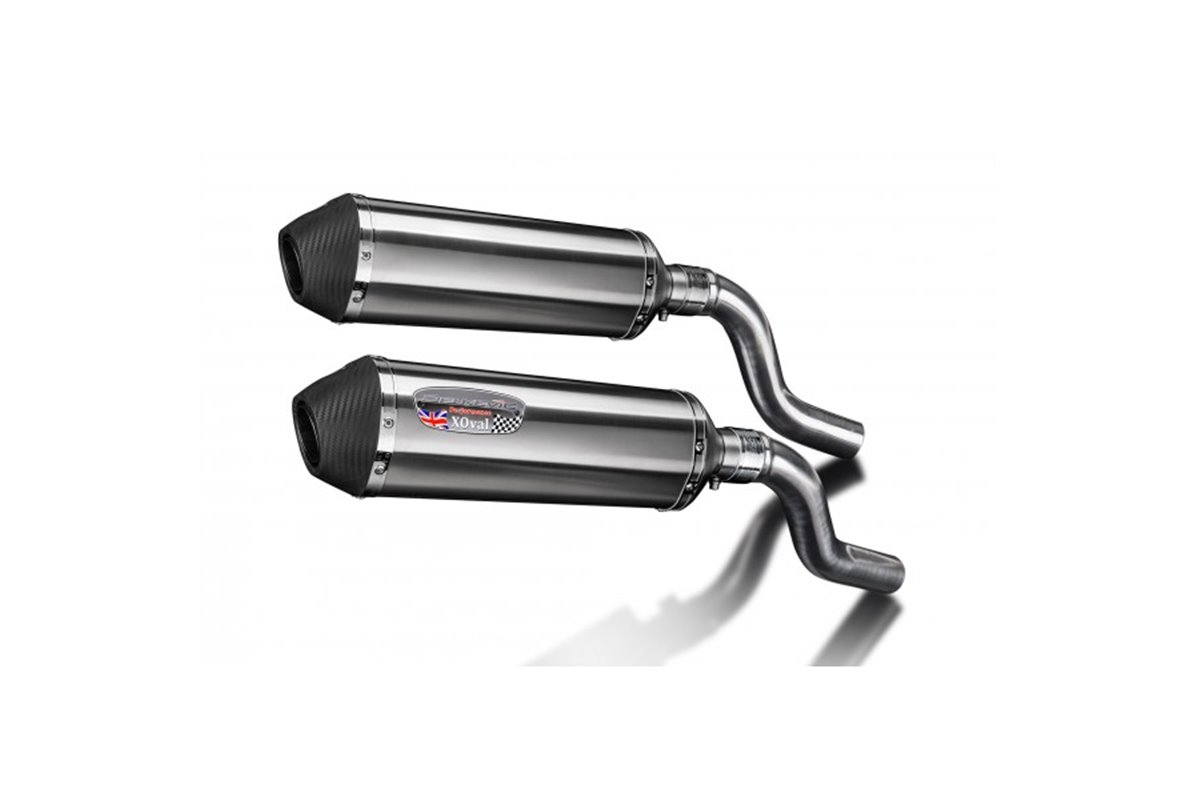 KAWASAKI Z1000SX TOURER 2010-19 343MM X-OVAL STAINLESS EXHAUST SILENCER CAN KIT