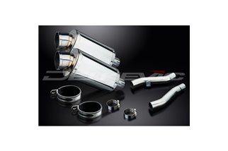 KAWASAKI ZZR400 ZZR600 1990-2009 KIT SCARICO SILENZIATORE INOX OVALE 225MM