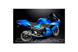 KIT SCARICO SILENZIATORE OVALE IN ACCIAIO INOX KAWASAKI ZZR1400 NINJA 2008-2011 225MM