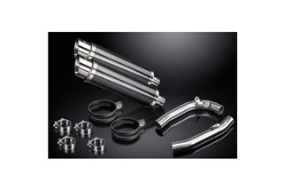 KIT SCARICO SILENZIATORE BSAU TONDO IN CARBONIO DA 350 MM PER HONDA VTR1000 FIRESTORM 1997-2003