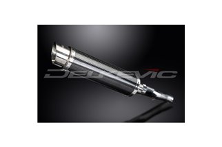 KIT SCARICO SILENZIATORE TONDO BSAU CARBONIO HONDA CBR600F ABS 11-13 BASSO LIVELLO 350MM