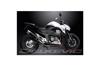 KIT SCARICO SILENZIATORE TONDO BSAU IN CARBONIO KAWASAKI Z800E 2013-2016 DA 350 MM