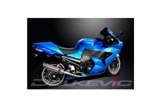 KIT SCARICO SILENZIATORE BSAU IN ACCIAIO TONDO KAWASAKI ZZR1400 NINJA 2008-2011 DA 350 MM