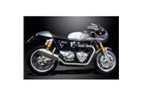 1200 THRUXTON R/RS 2016-2024 / TRI-OVAL 320MM (13 POLLICI) SILENZIATORI IN ACCIAIO INOX SX + SX 2 IN 2 C