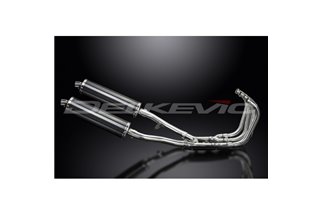 SUZUKI GSX1400 2001-2004 SCARICO COMPLETO DELKEVIC 4-2 SILENZIATORI OVALI IN CARBONIO DA 450 MM