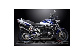 SUZUKI GSX1400 2001-2004 SCARICO COMPLETO DELKEVIC 4-2 SILENZIATORI OVALI IN CARBONIO DA 450 MM