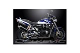 SUZUKI GSX1400 2001-2004 SCARICO COMPLETO DELKEVIC 4-2 SILENZIATORI OVALI IN CARBONIO DA 450 MM