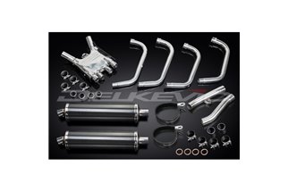 YAMAHA FJ1200 3XW 1991-96 SISTEMA DI SCARICO COMPLETO SILENZIATORI OVALI IN CARBONIO DA 450 MM