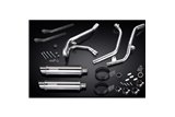 SUZUKI SV650 98-02 SISTEMA DI SCARICO COMPLETO 2-2 SILENZIATORI BSAU TONDO IN ACCIAIO INOX DA 350 MM