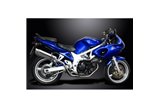 SUZUKI SV650 98-02 SISTEMA DI SCARICO COMPLETO 2-2 SILENZIATORI BSAU TONDO IN ACCIAIO INOX DA 350 MM