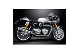 TRIUMPH THRUXTON 1200 2016-24 EXHAUST 410MM STAINLESS STEEL SLASH CUT SILENCERS