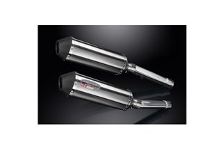 HONDA CB1100SF X11 1999-2002 343MM X-OVAL STAINLESS EXHAUST SILENCERS CANS KIT