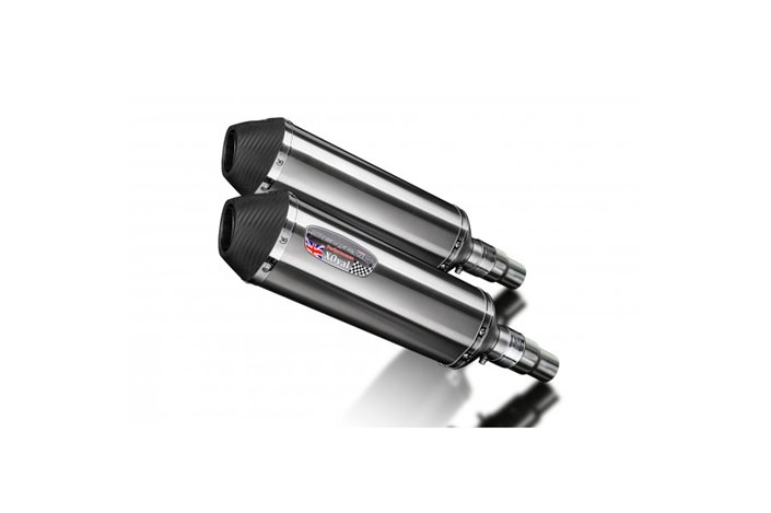 SPEED TRIPLE 1050 2011-2014 / 2* XOVAL 343MM (13.5 INCH) L/H + R/H SILENCERS BRUSH 304 STAINLESS STE