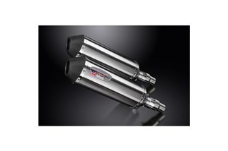 SPEED TRIPLE 1050 2011-2014 / 2* XOVAL 343MM (13.5 INCH) L/H + R/H SILENCERS BRUSH 304 STAINLESS STE