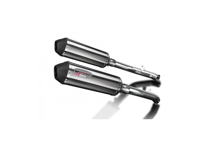 VTR1000 SP-2 2002-2008 / 2* XOVAL 343MM (13.5 INCH) L/H + R/H SILENCERS BRUSH 304 STAINLESS STEEL