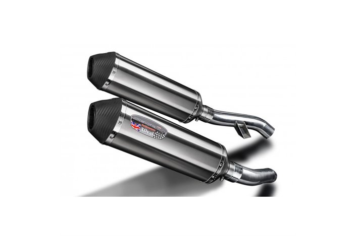 YAMAHA FJR1300 2006-2023 343MM X-OVAL STAINLESS EXHAUST SILENCERS CANS KIT