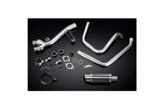 HONDA NT650V DEAUVILLE 98-05 200MM CARBONIO SILENZIATORE TONDO SISTEMA DI SCARICO COMPLETO