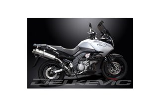 SUZUKI DL1000 V-STROM 2002-2013 KIT SCARICO SILENZIATORE BSAU IN ACCIAIO OVALE DA 450 MM