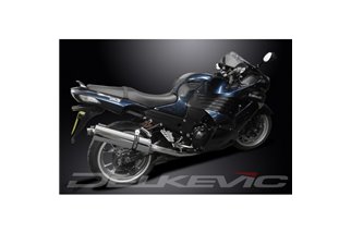 KAWASAKI ZZR1400 NINJA 2006-2007 KIT SCARICO SILENZIATORE BSAU OVALE IN ACCIAIO INOX 450MM