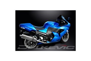 KAWASAKI ZZR1400 NINJA 2008-2011 KIT SCARICO SILENZIATORE BSAU IN ACCIAIO OVALE DA 450 MM