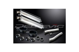 KAWASAKI ZZR1200 NINJA 2002-2005 KIT SCARICO SILENZIATORE BSAU IN ACCIAIO OVALE DA 450 MM