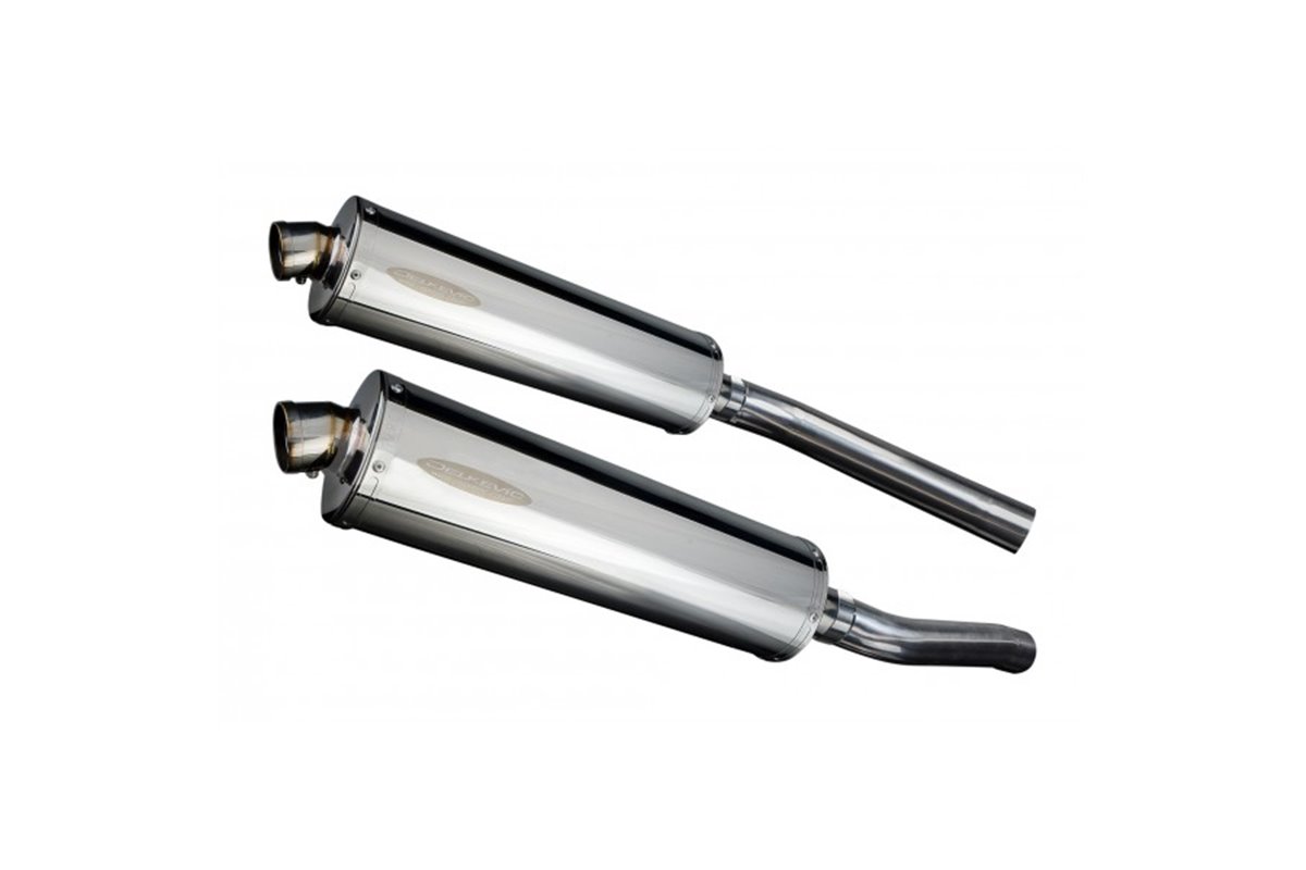 KAWASAKI KLV1000 04-05 450MM OVAL STAINLESS BSAU SILENCER EXHAUST KIT