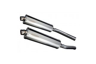 KAWASAKI KLV1000 04-05 450MM OVAL STAINLESS BSAU SILENCER EXHAUST KIT