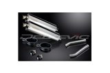 KAWASAKI KLV1000 04-05 450MM OVAL STAINLESS BSAU SILENCER EXHAUST KIT