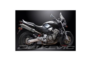 KIT SCARICO SILENZIATORE BSAU OVALE IN ACCIAIO INOX HONDA CB900F HORNET 01-09 HI LEV 450MM