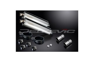 KAWASAKI EN500C 1996-2009 KIT SCARICO SILENZIATORE BSAU IN ACCIAIO OVALE DA 450 MM