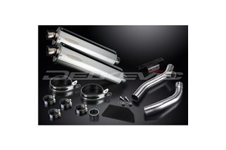 YAMAHA XT660Z TENERE 08-16 KIT SCARICO SILENZIATORE BSAU OVALE IN ACCIAIO INOX 450MM