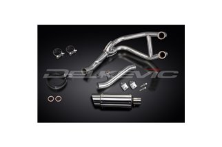 SISTEMA DI SCARICO COMPLETO 2-1 KAWASAKI GPZ500S SILENZIATORE TONDO INOX DA 200 MM