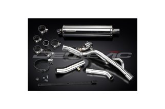 SUZUKI DL650 V-STROM ABS 2012-16 KIT SCARICO SILENZIATORE BSAU IN ACCIAIO OVALE DA 450 MM