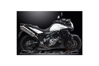 SUZUKI DL650 V-STROM ABS 2012-16 KIT SCARICO SILENZIATORE BSAU IN ACCIAIO OVALE DA 450 MM