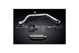 SISTEMA DI SCARICO COMPLETO HONDA CB125F 2015-2018 SILENZIATORE TONDO INOX DA 200 MM