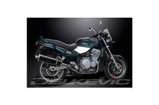 TRIUMPH TRIDENT 750 900 1991-93 450MM OVALE CARBONIO BSAU KIT SCARICO SILENZIATORE