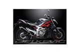 SUZUKI SFV650 GLADIUS 2009-2016 450MM OVAL CARBON BSAU SILENCER EXHAUST KIT