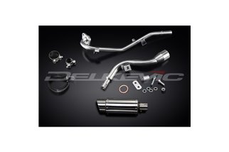 SUZUKI DR125SM 2009-14 FULL EXHAUST SYSTEM 200MM STAINLESS ROUND SILENCER