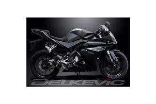 YAMAHA YZF-R125 2014-2016 SISTEMA DI SCARICO COMPLETO SILENZIATORE OVALE IN CARBONIO DA 225 MM