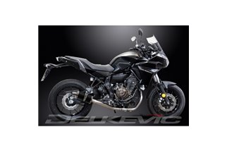 TRACER 700 2016-2019 / FJ-07 2017 / DS70 SILENZIATORE OVALE IN FIBRA DI CARBONIO DA 225 MM (9 POLLICI) SISTEMA COMPLETO 2-1