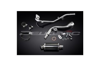 SUZUKI DR125SM 2009-14 SISTEMA DI SCARICO COMPLETO SILENZIATORE OVALE IN CARBONIO DA 225 MM