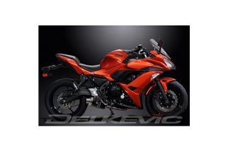 KAWASAKI NINJA 650 2017-21 SISTEMA DI SCARICO COMPLETO SILENZIATORE OVALE IN CARBONIO DA 225 MM