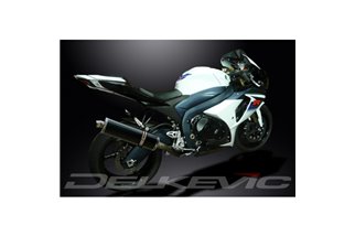 SUZUKI GSXR1000 K9 2009-11 DECAT 450MM OVALE CARBONIO BSAU SILENZIATORE SCARICO KIT