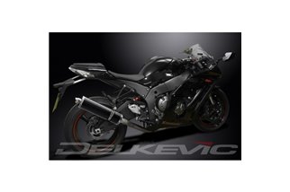 KIT SCARICO SILENZIATORE KAWASAKI ZX10R NINJA 11-15 DECAT 450MM OVALE IN CARBONIO BSAU