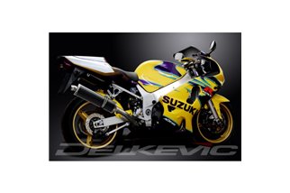 SUZUKI GSXR600 2001-2005 K1-K5 450MM OVAL CARBON BSAU SILENCER EXHAUST KIT