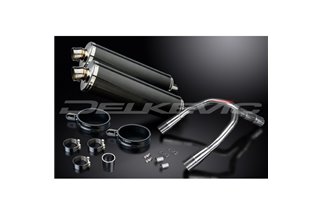 HONDA CB900F HORNET 01-09 HI LEV 450MM OVAL CARBON BSAU SILENCER EXHAUST KIT